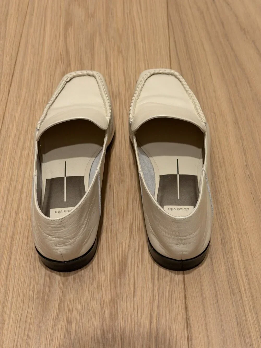 Dolce Vita Cream Leather Braided Loafers